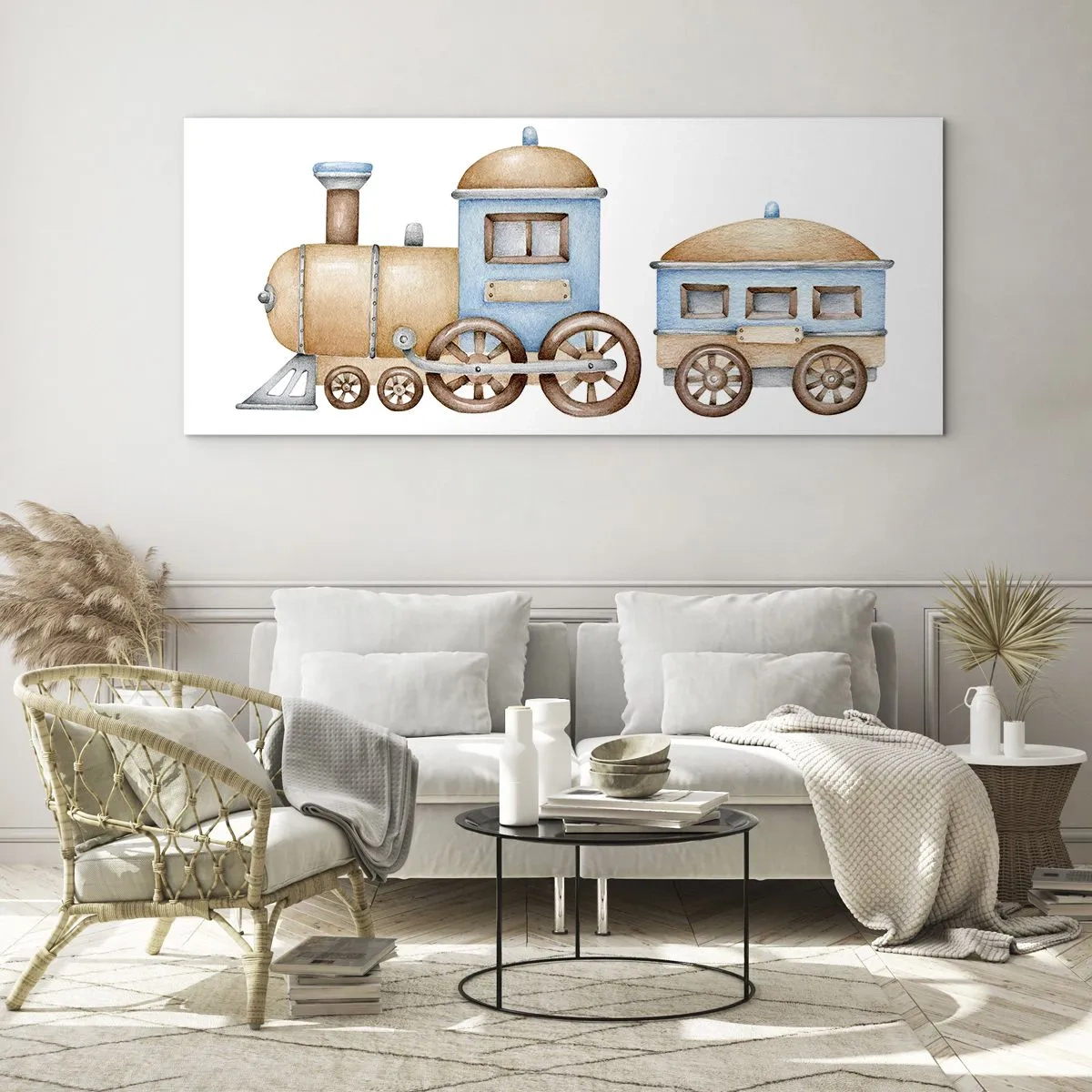 Impression sur verre - Image sur verre - Il est à la gare... - 90x30 cm