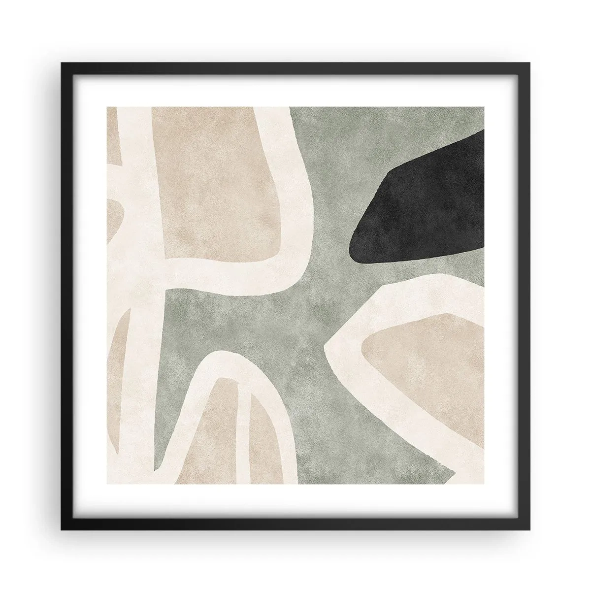 Affiche dans un cadre noir - Poster - Composition pour motif noir - 50x50 cm