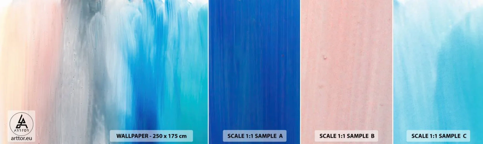 Échantillon De Papier Peint Standard Eco - Éléments : air - Abstraction, Morceau, Pastel - 100x30 cm