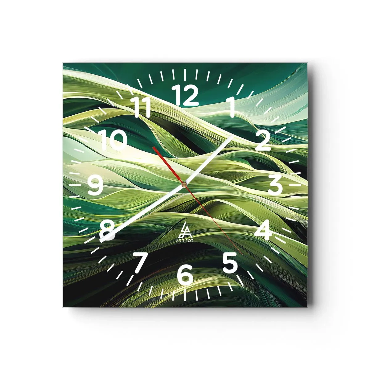 Horloge murale - Pendule murale - Jeu de vert abstrait - 30x30 cm