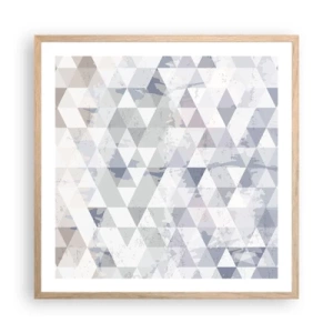 Affiche dans un chêne clair - Poster - En rythme de trois - 60x60 cm