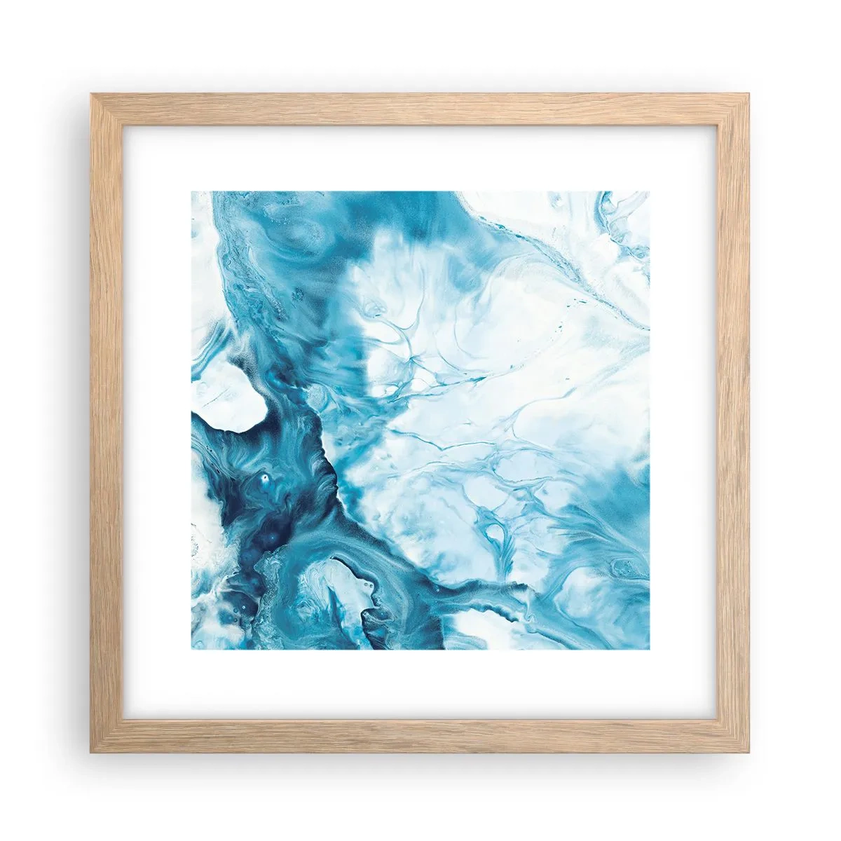 Affiche dans un chêne clair - Poster - Concert de bleu - 30x30 cm