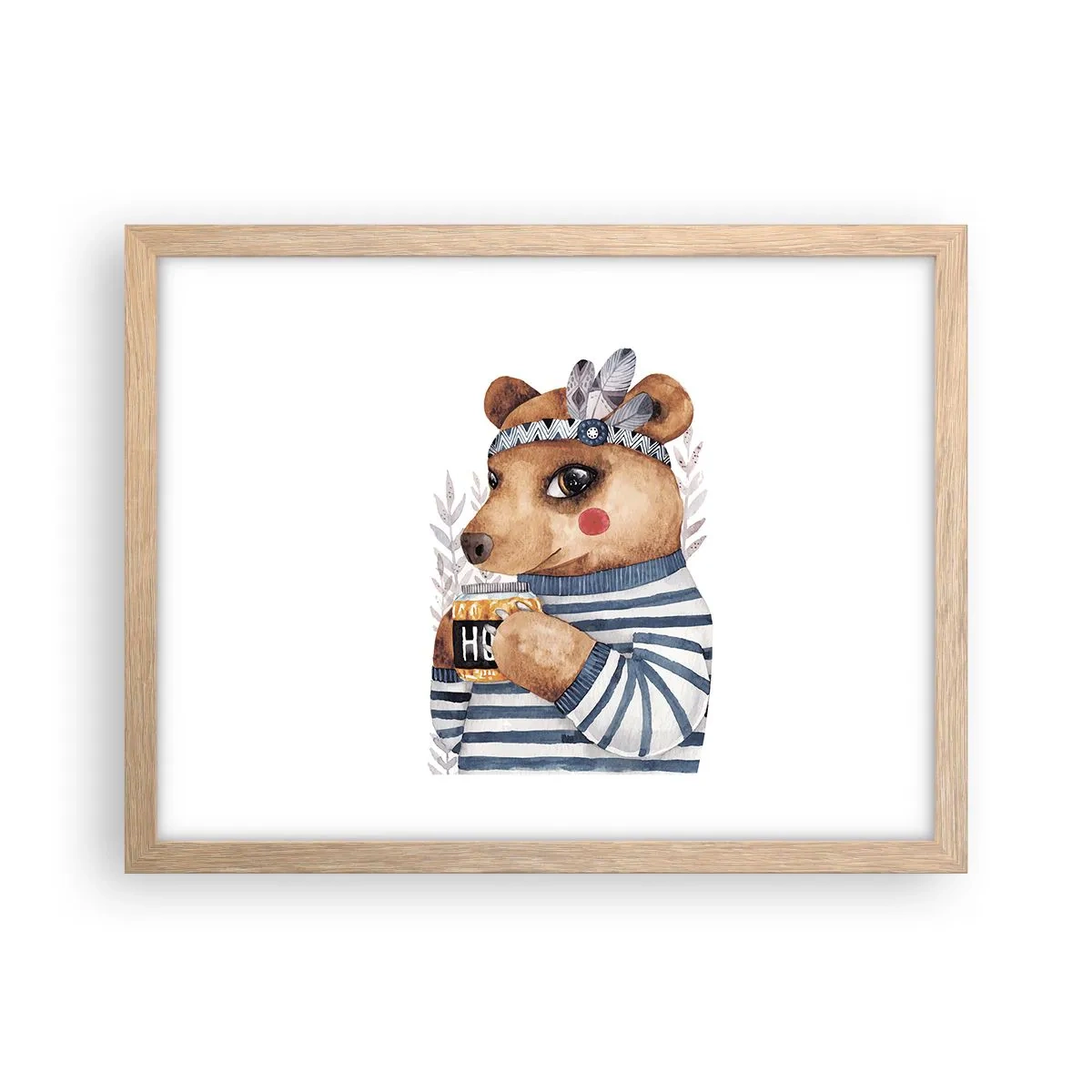 Affiche dans un chêne clair - Poster - Un nounours trop mignon - 40x30 cm