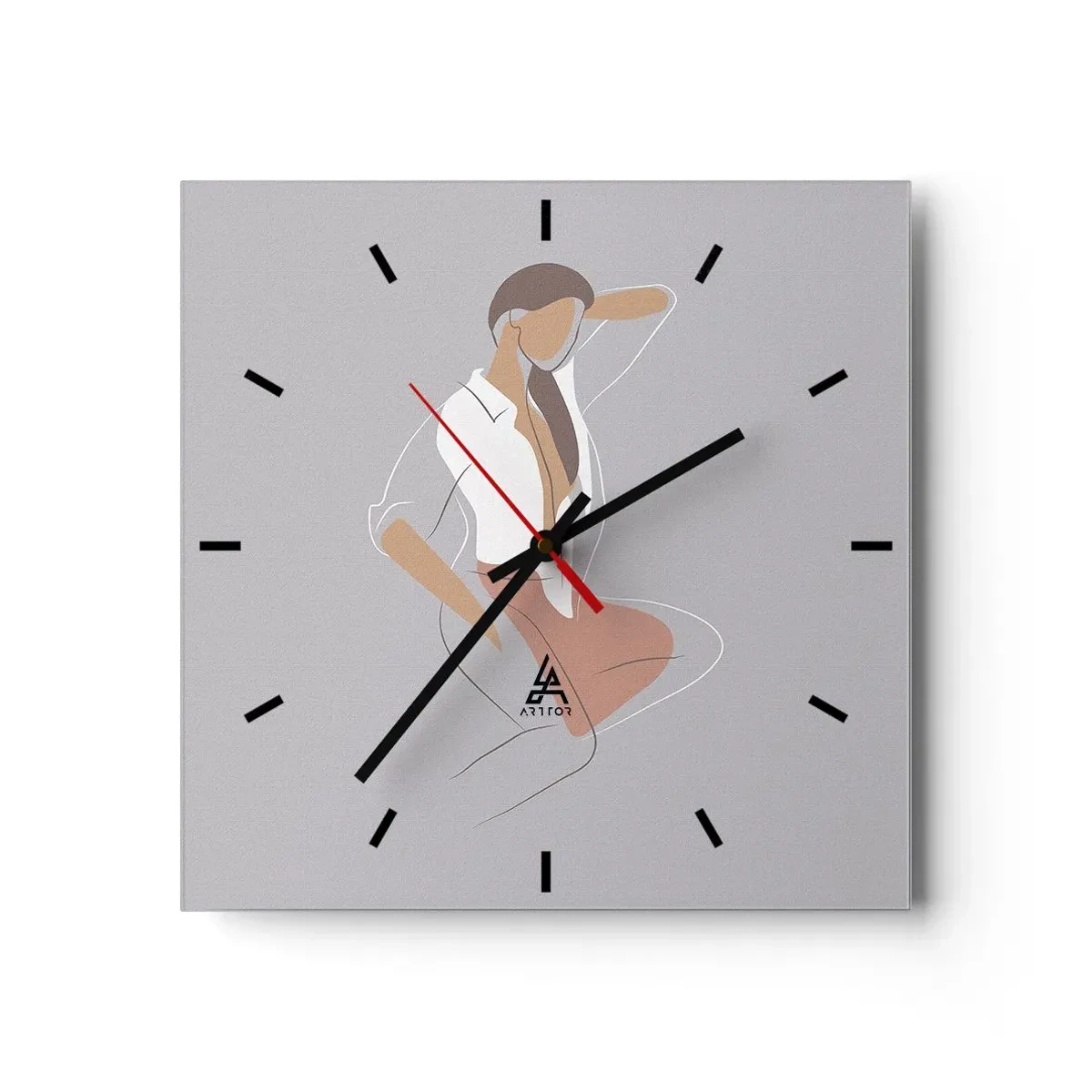 Horloge murale - Pendule murale - Contour gracieux - 40x40 cm