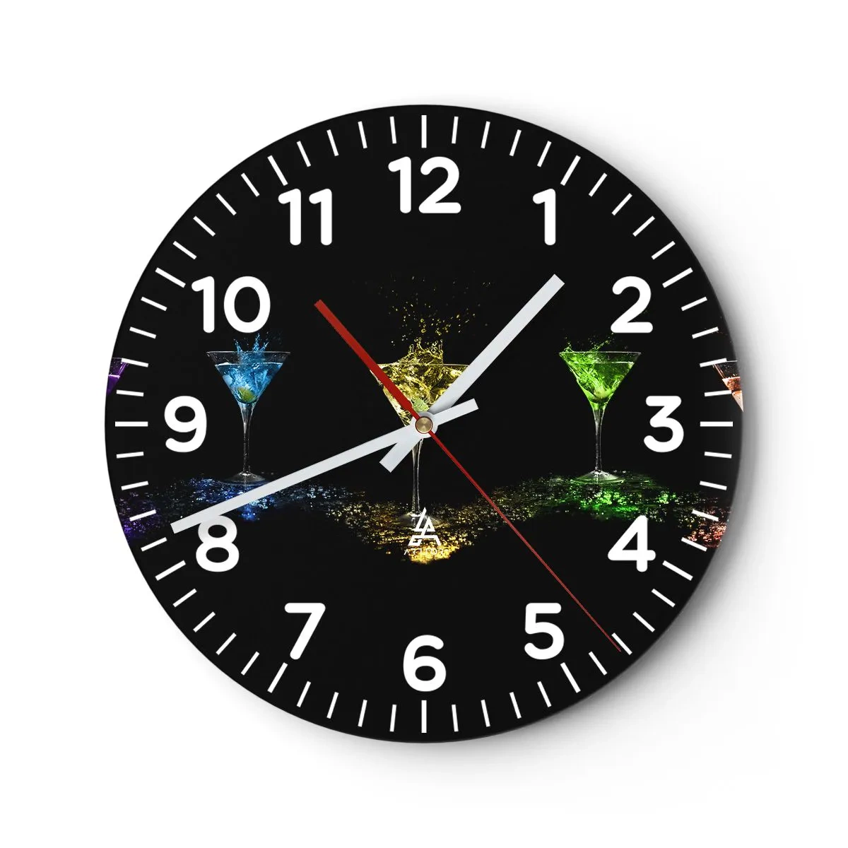 Horloge murale - Pendule murale - Couleurs de joie en verre de cristal - 40x40 cm