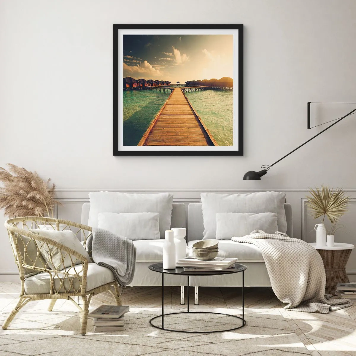 Affiche dans un cadre noir - Poster - Invitation chaleureuse - 50x50 cm