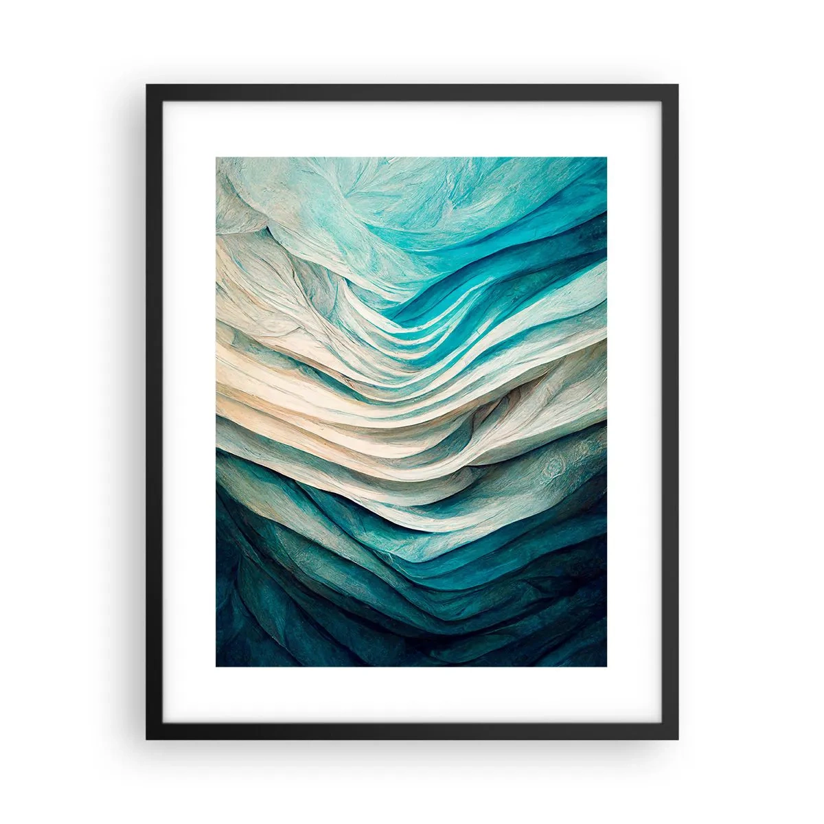 Affiche dans un cadre noir - Poster - Insatiabilité bleue - 40x50 cm