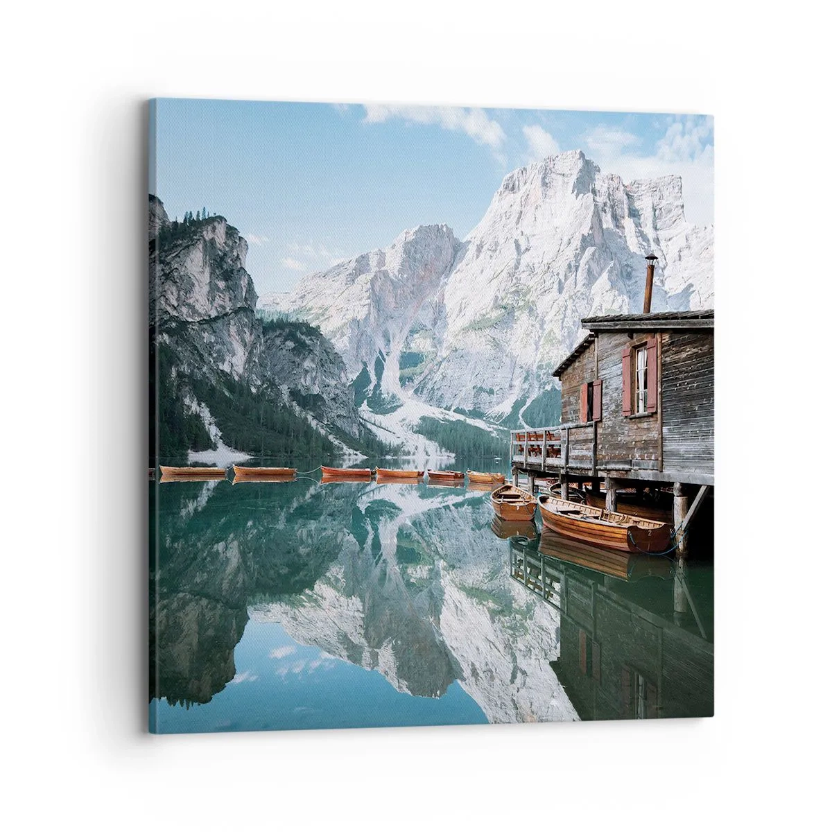 Impression sur toile - Image sur toile - Un matin cristallin en montagne - 70x70 cm