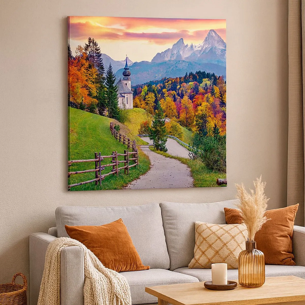 Impression sur toile - Image sur toile - Paysage comme peind - 30x30 cm