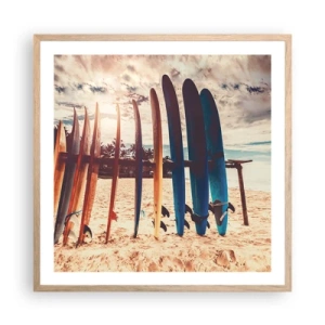 Affiche dans un chêne clair - Poster - Bonne nuit, à demain - 60x60 cm