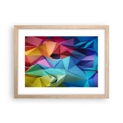 Affiche dans un chêne clair - Poster - Origami arc-en-ciel - 40x30 cm
