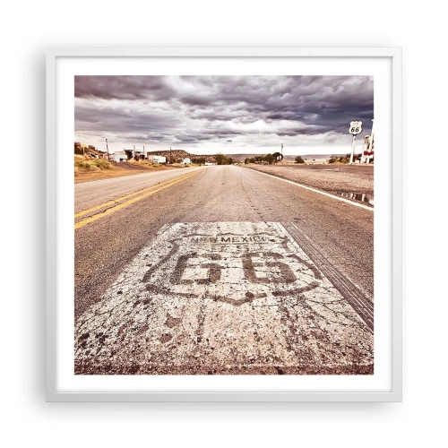 Affiche dans un cadre blanc - Poster - Mother Road - une légende américaine - 60x60 cm