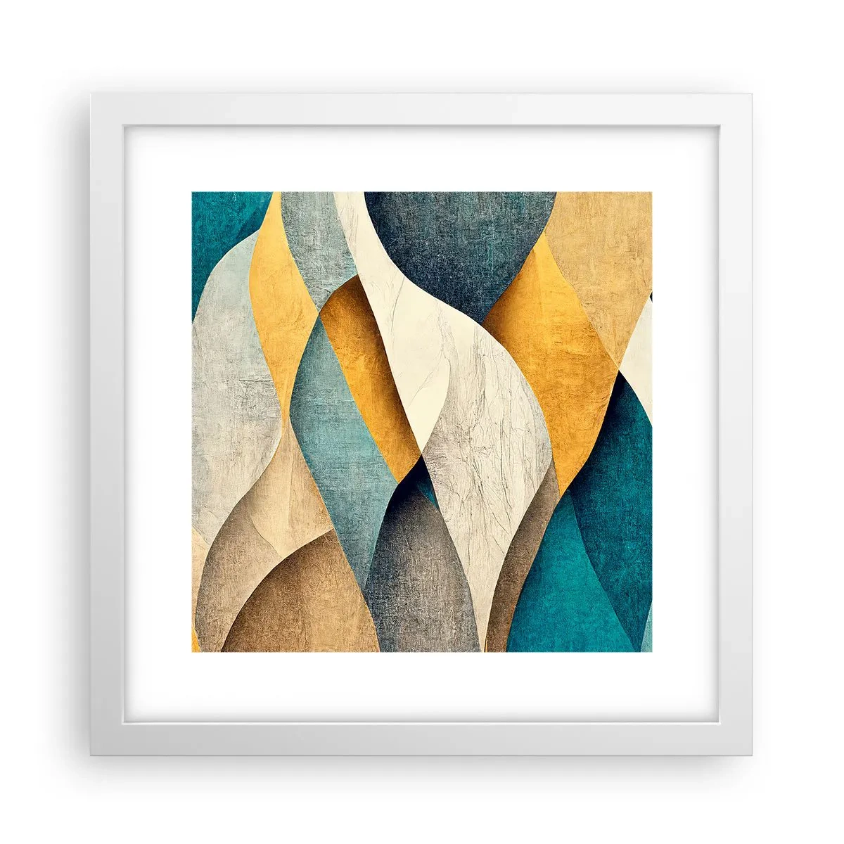 Affiche dans un cadre blanc - Poster - Rythme et vague - 30x30 cm