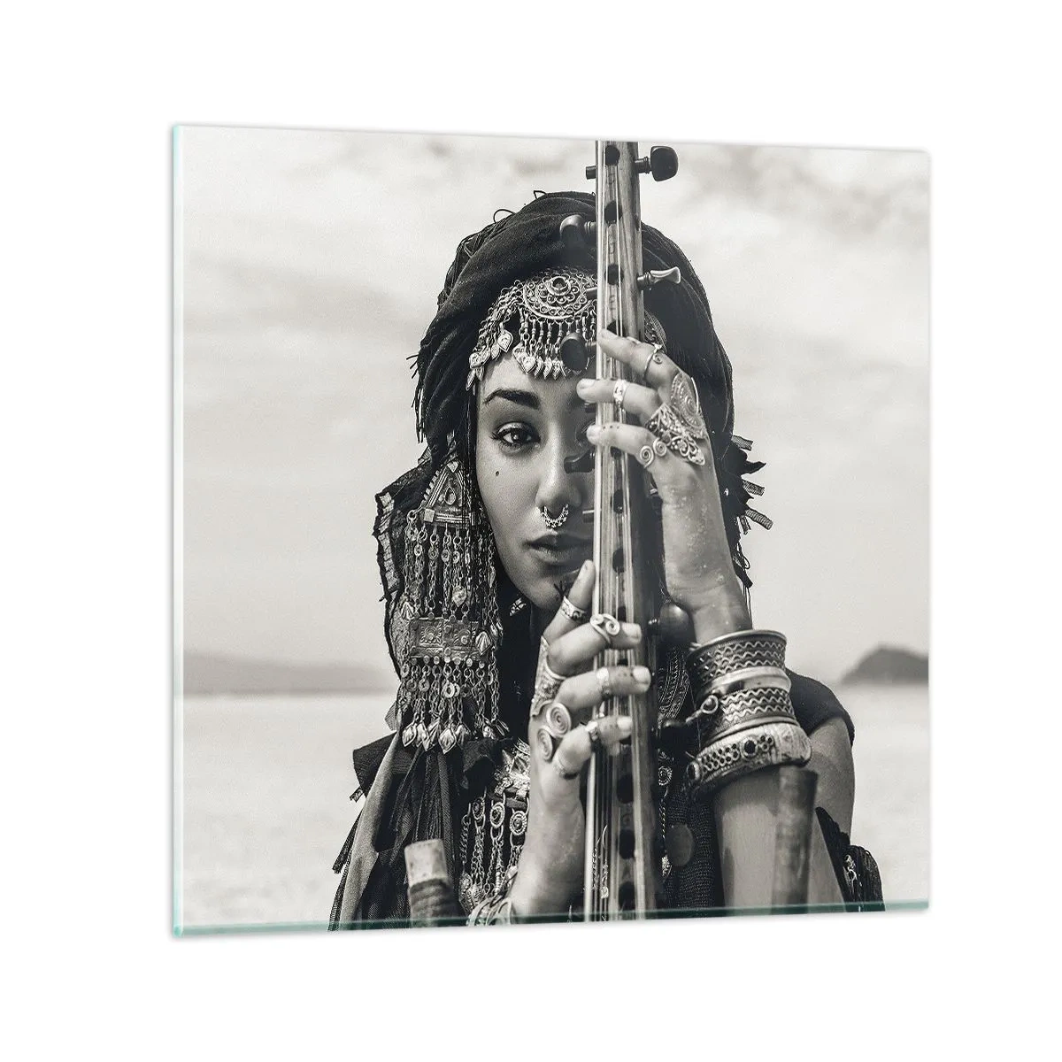 Impression sur verre - Image sur verre - Musique de l'Orient elle-même - 30x30 cm