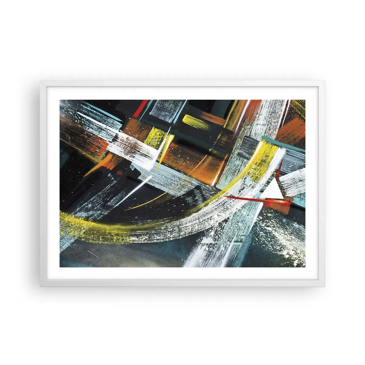 Affiche dans un cadre blanc - Poster - L'énergie du mouvement - 70x50 cm