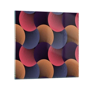 Impression sur verre - Image sur verre - Dans un rythme circulaire - 70x70 cm