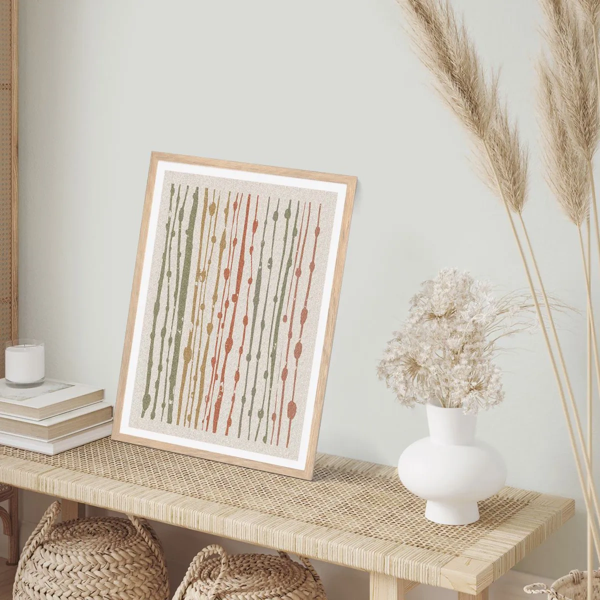 Affiche dans un chêne clair - Poster - Notation musicale des couleurs - 40x50 cm