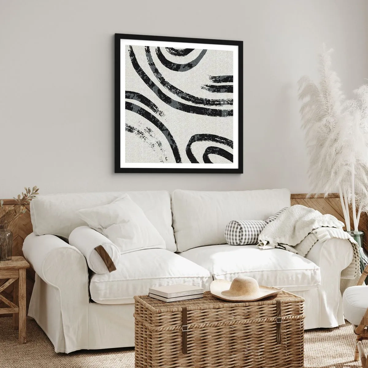 Affiche dans un cadre noir - Poster - À moitié arrêté - 40x40 cm