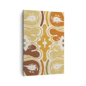 Impression sur toile - Image sur toile - Motifs abstraits chaleureux dans les tons jaunes et bruns - 70x100cm - Abstraction sentimentale - Décoration murale moderne pour le salon et la chambre ARTTOR