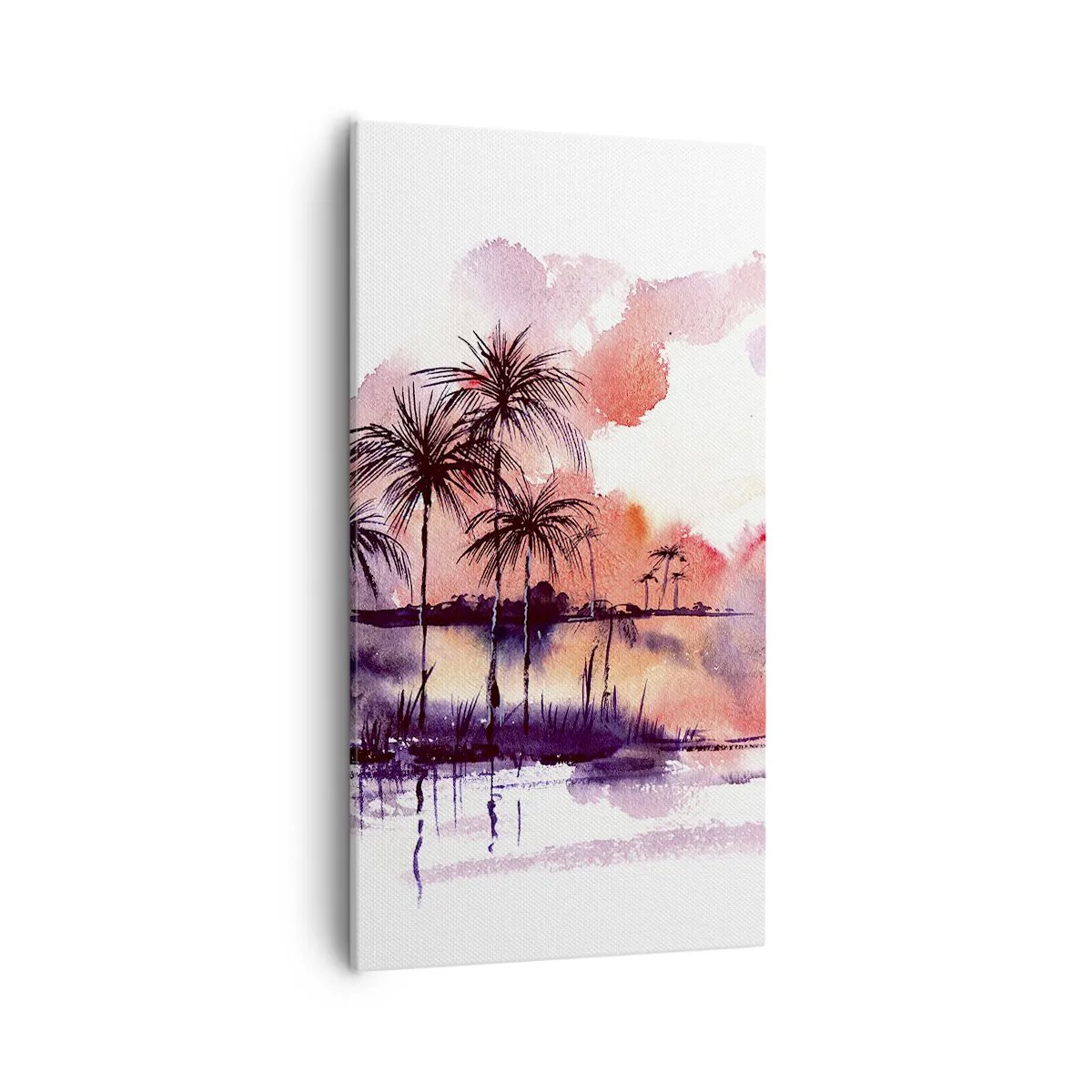 Impression sur toile - Image sur toile - La tranquillité des tropiques en rouge - 55x100 cm