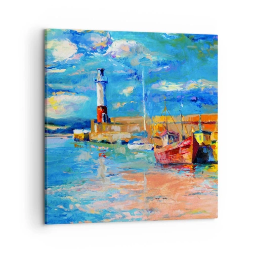 Impression sur toile - Image sur toile - Un après-midi dans la baie arc-en-ciel - 50x50 cm