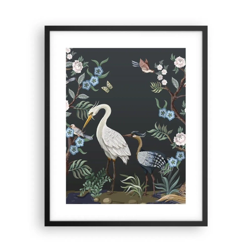 Affiche dans un cadre noir - Poster - Parade d'oiseaux - 40x50 cm