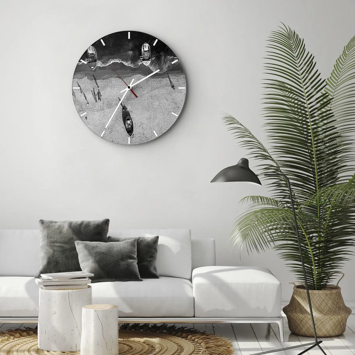 Horloge murale - Pendule murale - Toujours sur le rivage… - 40x40 cm
