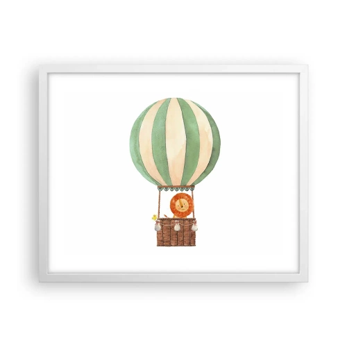 Affiche dans un cadre blanc - Poster - Les voyages de Léon - 50x40 cm