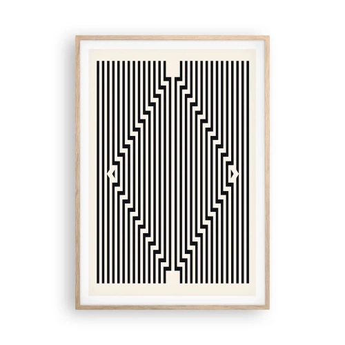Affiche dans un chêne clair - Poster - Illusion géométrique - 70x100 cm