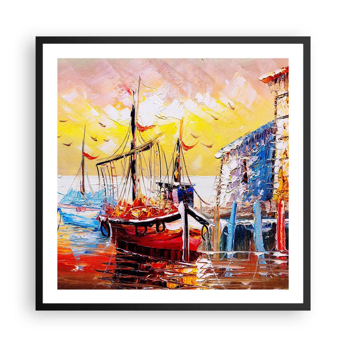 Affiche dans un cadre noir - Poster - Bon retour - 60x60 cm