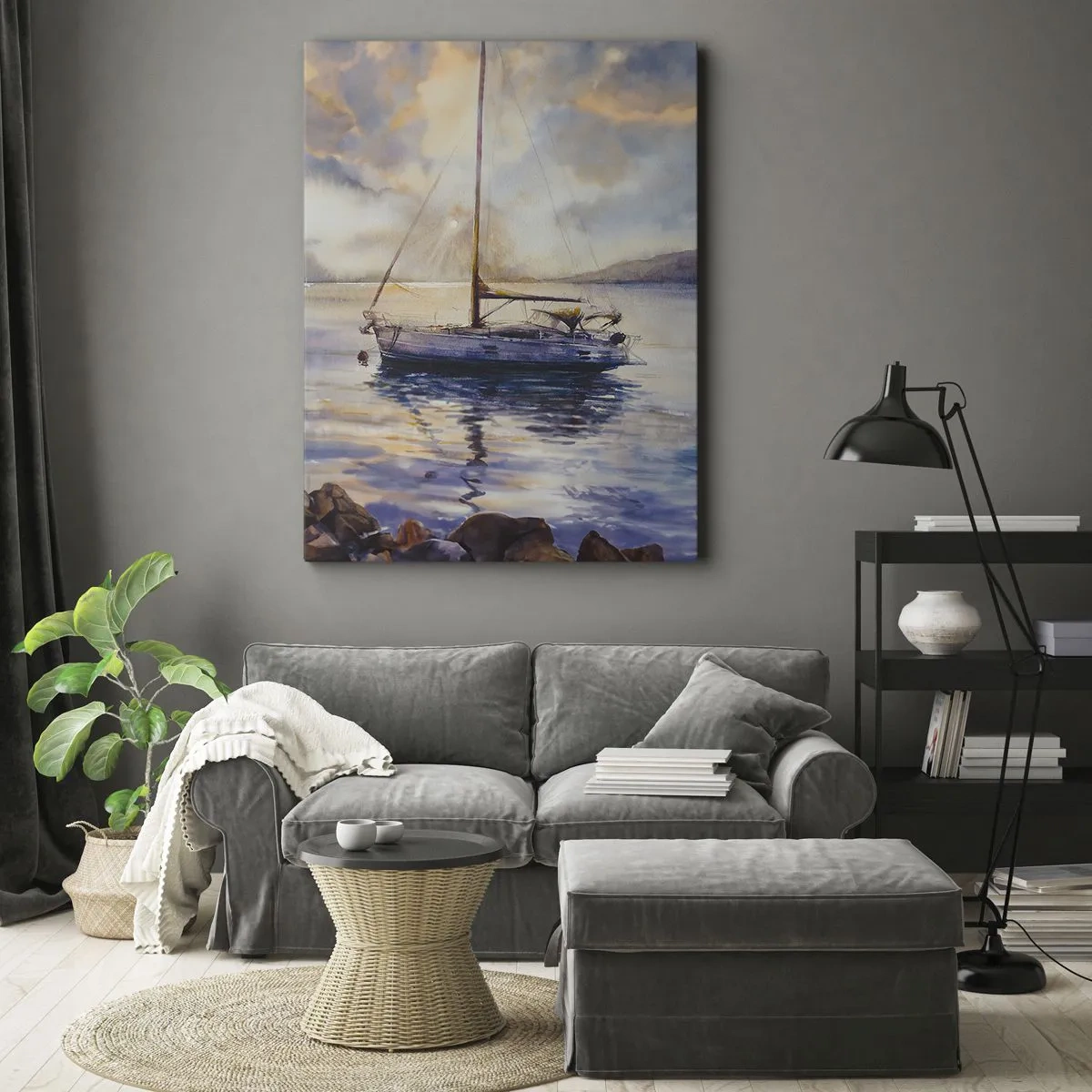 Impression sur toile - Image sur toile - Soirée sur la baie - 65x120 cm