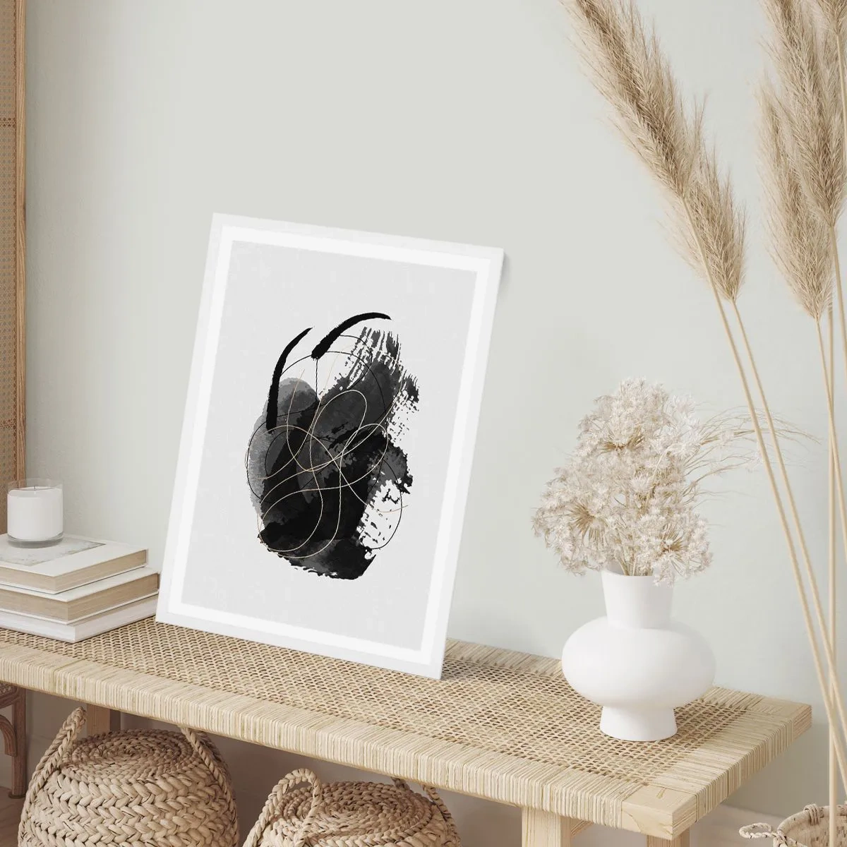 Affiche dans un cadre blanc - Poster - Fait de noir - 50x70 cm