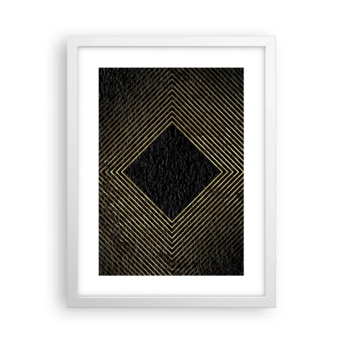 Affiche dans un cadre blanc - Poster - Géométrie dans un style glamour - 30x40 cm