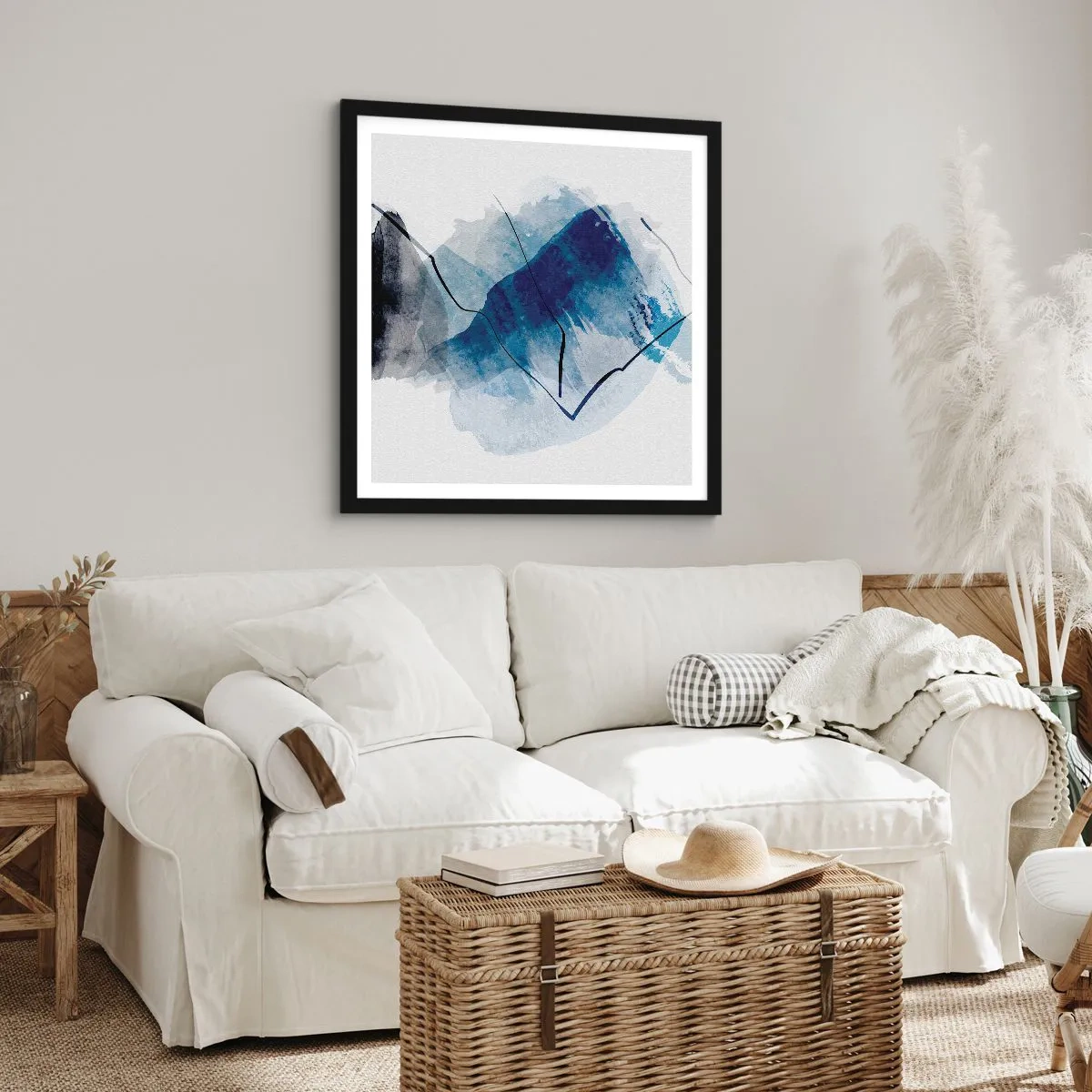 Affiche dans un cadre noir - Poster - Montagne de glace - 60x60 cm