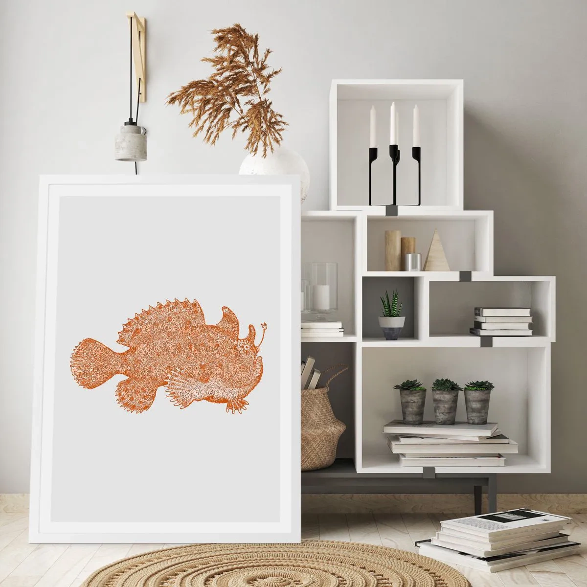 Affiche dans un cadre blanc - Poster - Et pourtant un poisson - 61x91 cm