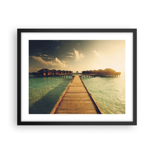 Affiche dans un cadre noir - Poster - Invitation chaleureuse - 50x40 cm