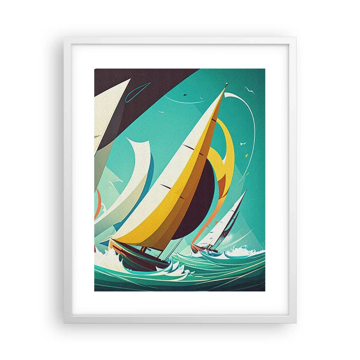 Affiche dans un cadre blanc - Poster - Bonne chance avec les éléments - 40x50 cm