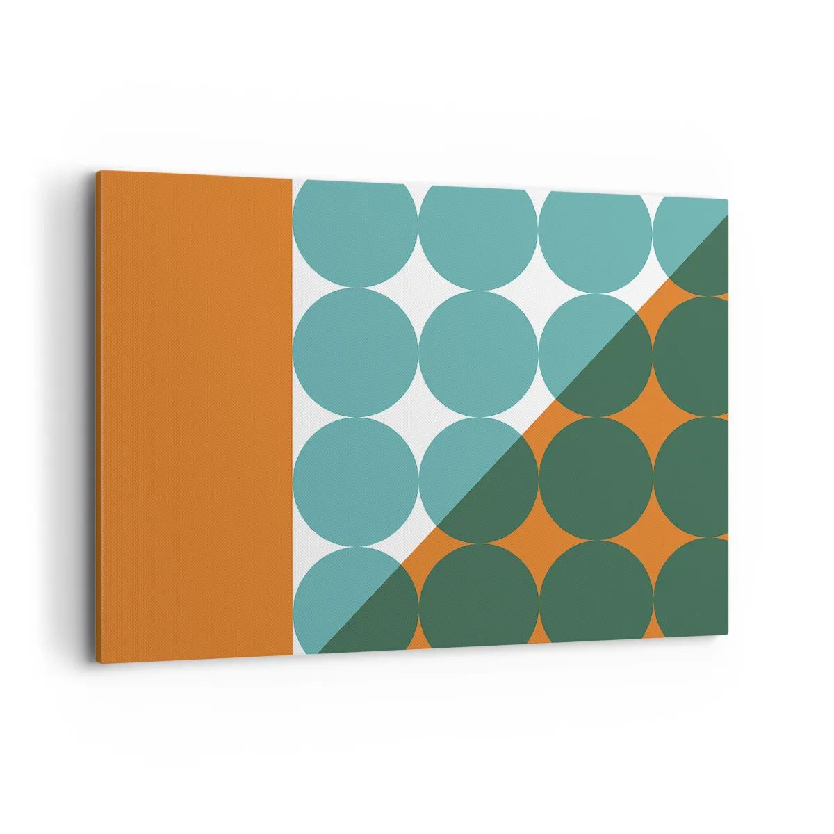 Impression sur toile - Image sur toile - Motifs géométriques aux couleurs contrastées - 100x70cm - En haut et en diagonale - Décoration murale moderne pour le salon et la chambre ARTTOR