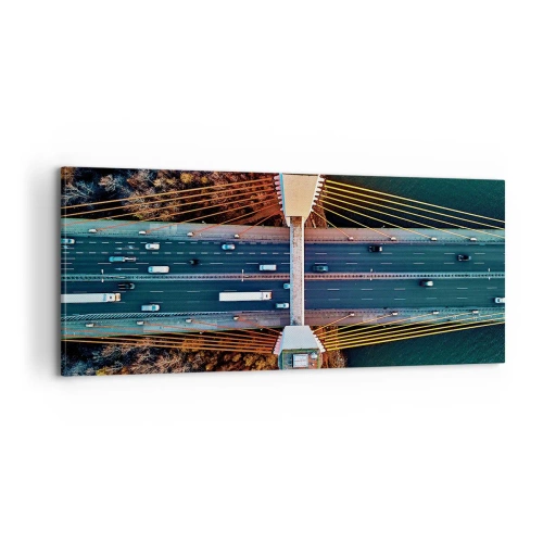 Impression sur toile - Image sur toile - Au dessus de l'eau et de la forêt - 100x40 cm