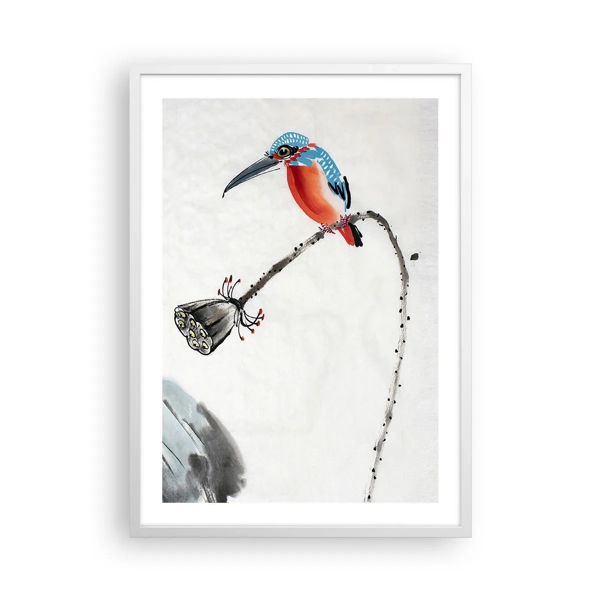 Affiche dans un cadre blanc - Poster - La vie du champ - 50x70 cm