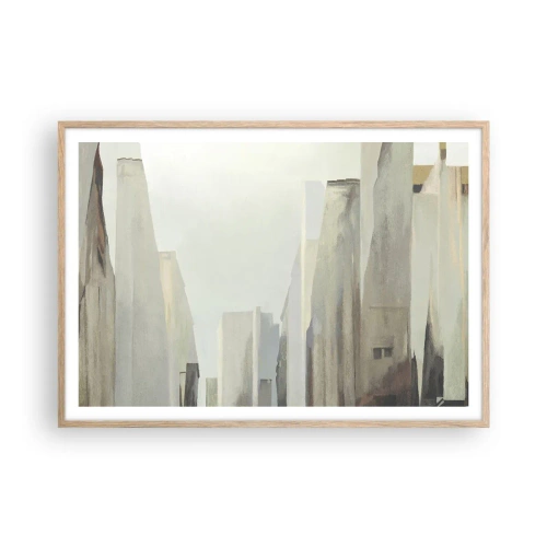 Affiche dans un chêne clair - Poster - Rêve de la ville - 100x70 cm