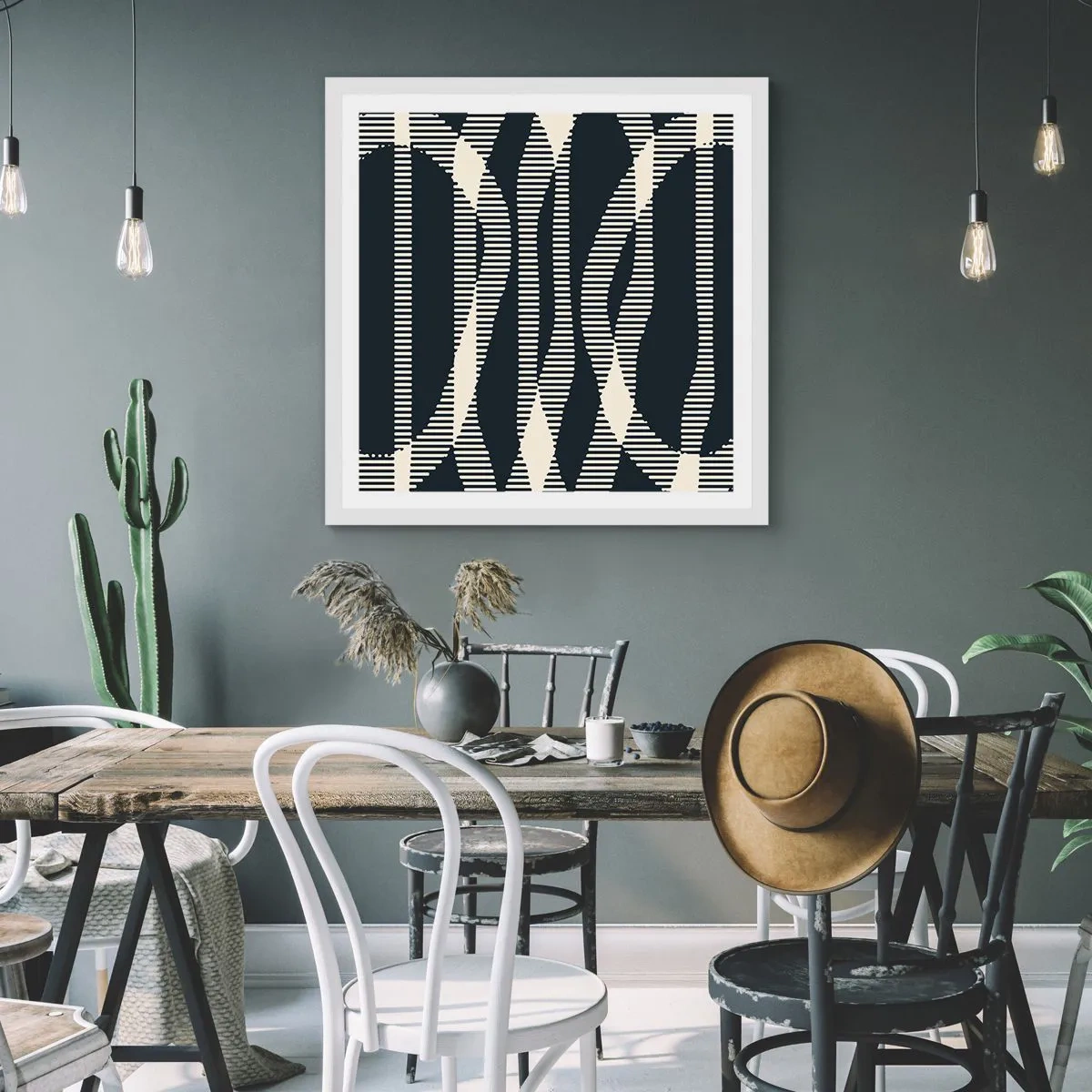 Affiche dans un cadre blanc - Poster - Une tentative de briser l'obscurité - 40x40 cm