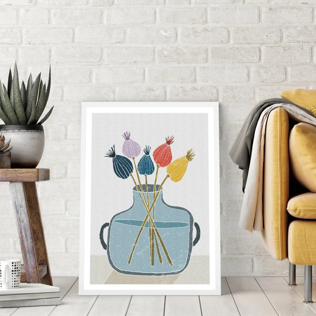 Affiche dans un cadre blanc - Poster - Comme s'il avait semé des graines de pavot - 70x100 cm