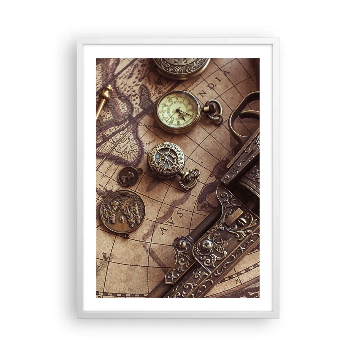 Affiche dans un cadre blanc - Poster - L'aventure appelle - 50x70 cm