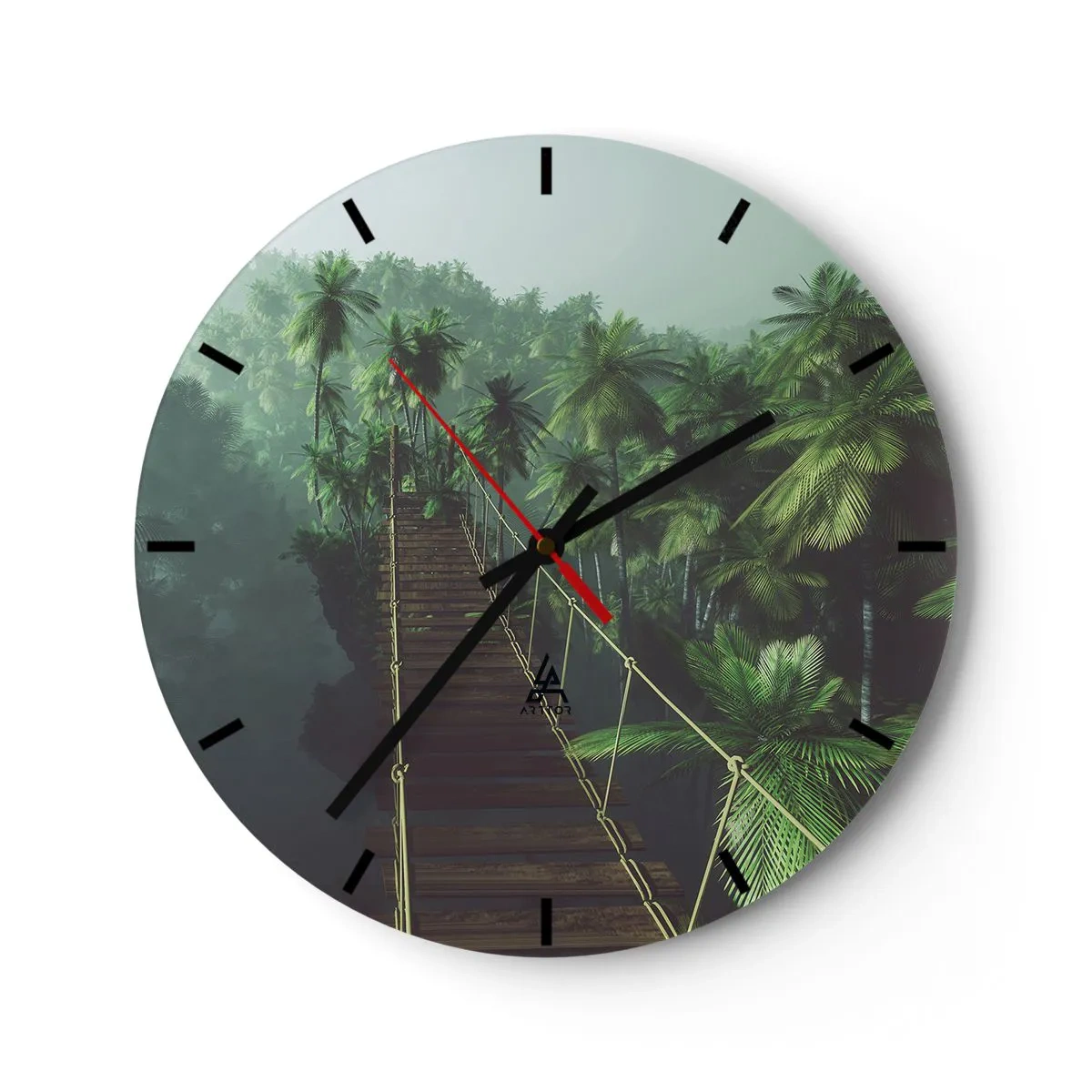 Horloge murale - Pendule murale - Au fil de la verdure - 40x40 cm