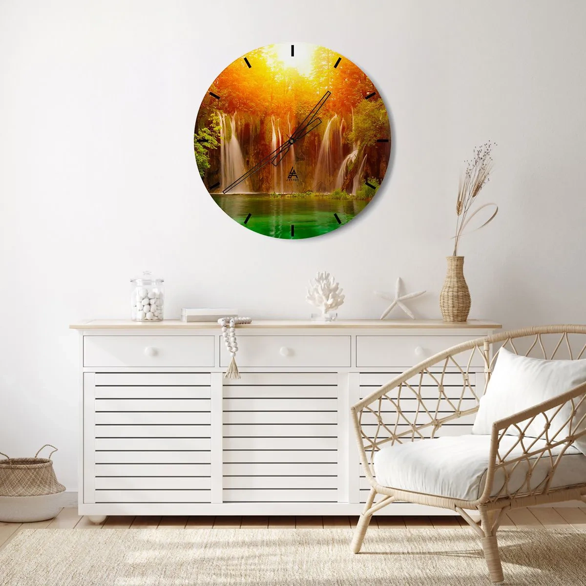 Horloge murale - Pendule murale - Au soleil et à l'ombre - 30x30 cm