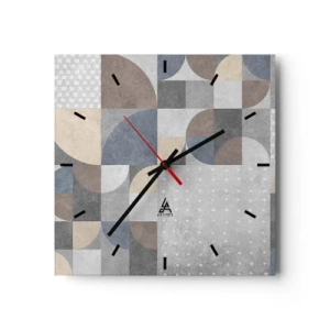 Horloge murale - Pendule murale - Motif géométrique dans des tons pastel - 30x30cm - Fantaisie de la céramique  - Décoration murale moderne pour le salon et la chambre ARTTOR