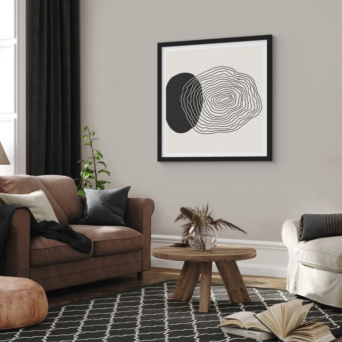 Affiche dans un cadre noir - Poster - Durabilité et oscillation - 40x40 cm