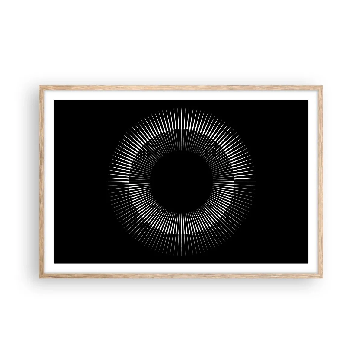 Affiche dans un chêne clair - Poster - Soleil noir - 91x61 cm