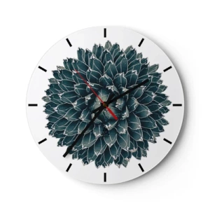 Horloge murale - Pendule murale - Rosette succulente symétrique dans les tons de vert - 30x30cm - Étoile du désert - Décoration murale moderne pour le salon, la cuisine et la chambre ARTTOR